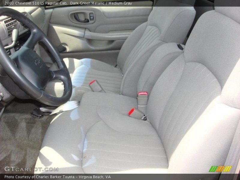 Dark Green Metallic / Medium Gray 2003 Chevrolet S10 LS Regular Cab