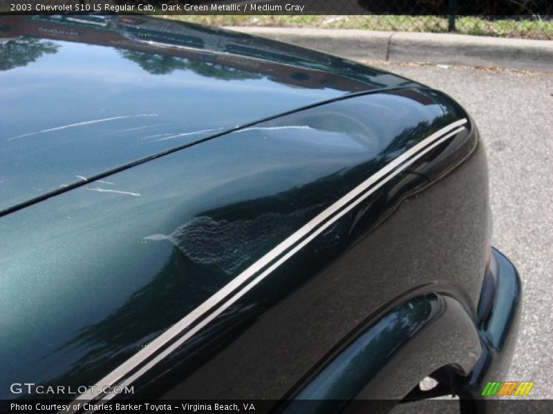 Dark Green Metallic / Medium Gray 2003 Chevrolet S10 LS Regular Cab