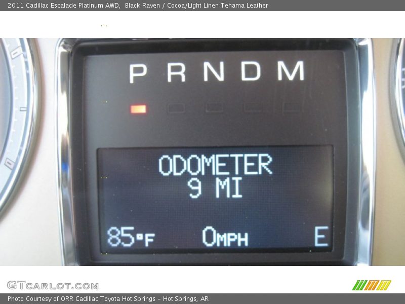 Black Raven / Cocoa/Light Linen Tehama Leather 2011 Cadillac Escalade Platinum AWD