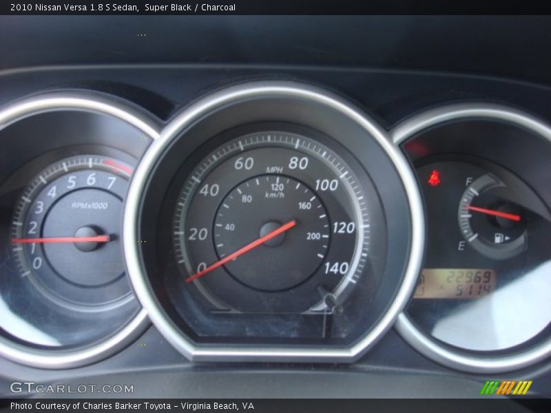 Super Black / Charcoal 2010 Nissan Versa 1.8 S Sedan
