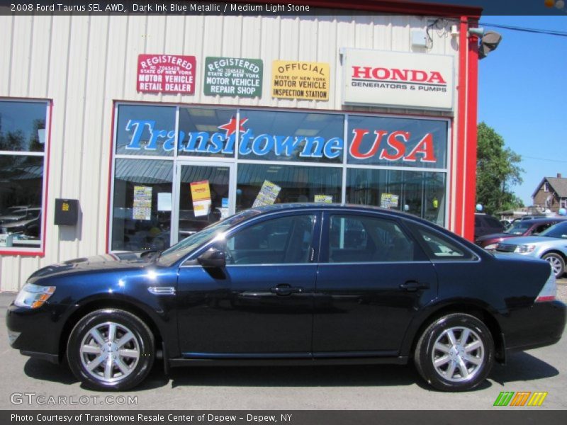 Dark Ink Blue Metallic / Medium Light Stone 2008 Ford Taurus SEL AWD