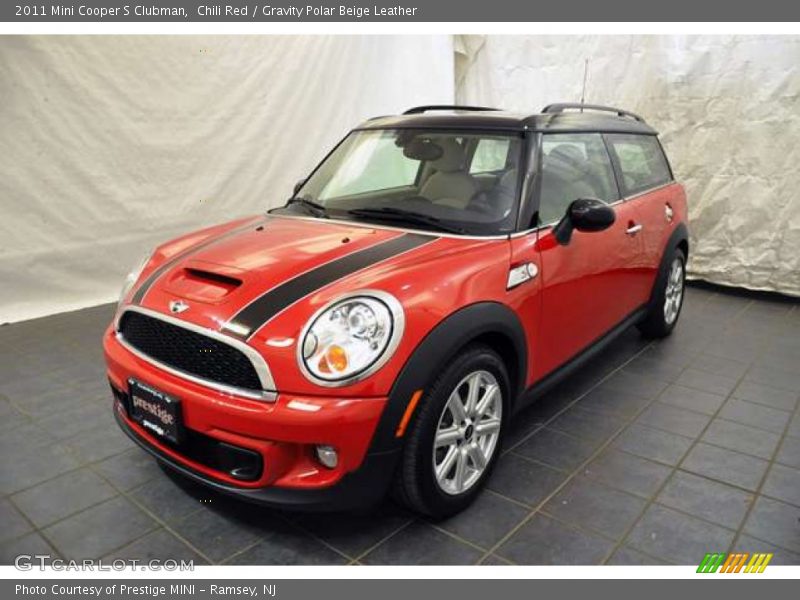 Chili Red / Gravity Polar Beige Leather 2011 Mini Cooper S Clubman