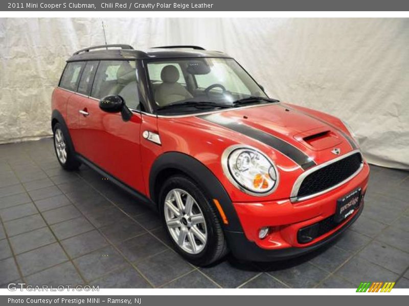 Chili Red / Gravity Polar Beige Leather 2011 Mini Cooper S Clubman