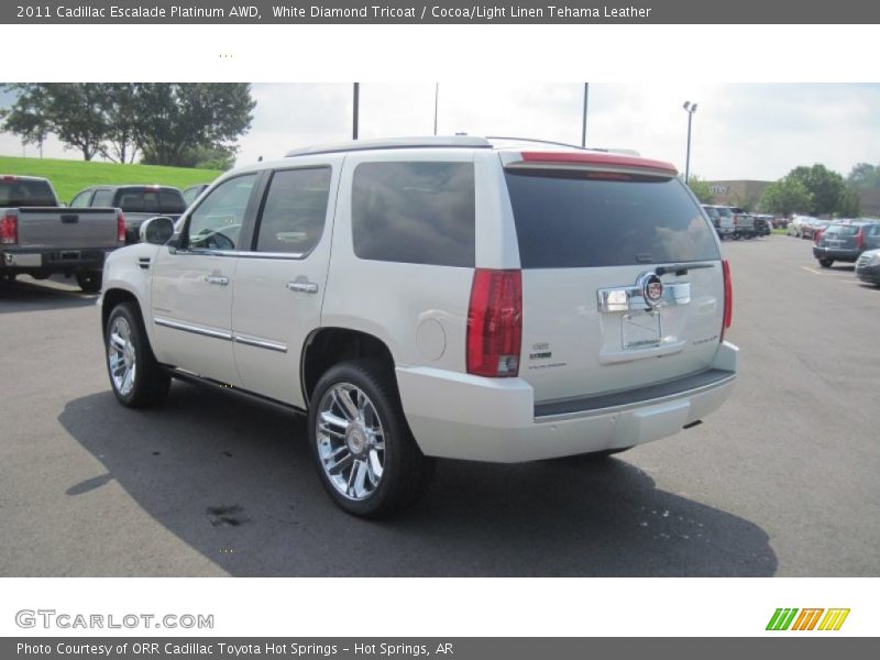White Diamond Tricoat / Cocoa/Light Linen Tehama Leather 2011 Cadillac Escalade Platinum AWD