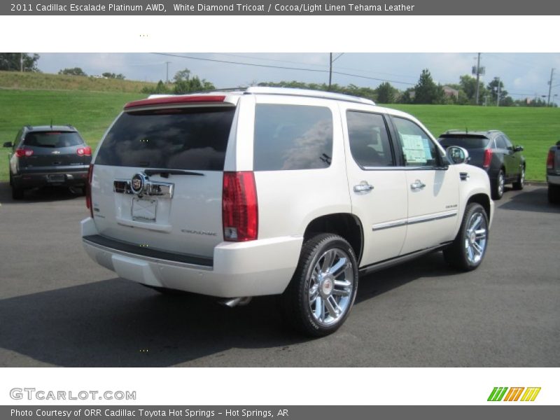 White Diamond Tricoat / Cocoa/Light Linen Tehama Leather 2011 Cadillac Escalade Platinum AWD