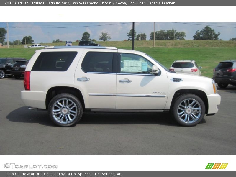 White Diamond Tricoat / Cocoa/Light Linen Tehama Leather 2011 Cadillac Escalade Platinum AWD