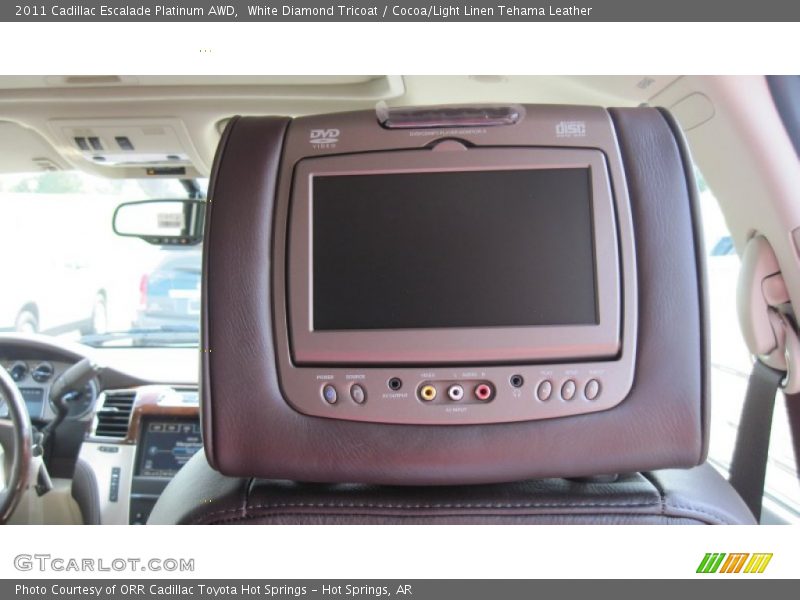 White Diamond Tricoat / Cocoa/Light Linen Tehama Leather 2011 Cadillac Escalade Platinum AWD