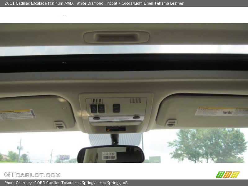 White Diamond Tricoat / Cocoa/Light Linen Tehama Leather 2011 Cadillac Escalade Platinum AWD
