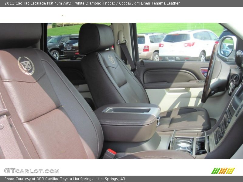 White Diamond Tricoat / Cocoa/Light Linen Tehama Leather 2011 Cadillac Escalade Platinum AWD