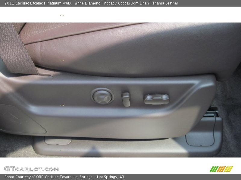 White Diamond Tricoat / Cocoa/Light Linen Tehama Leather 2011 Cadillac Escalade Platinum AWD
