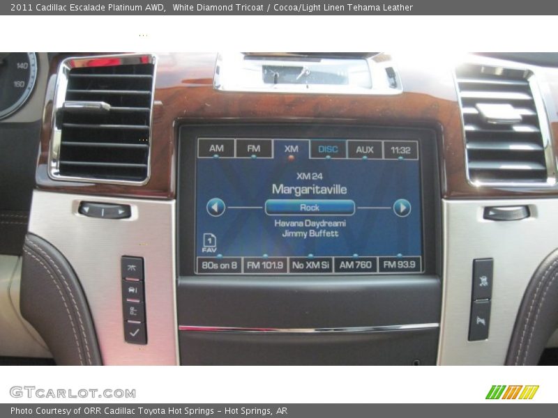 White Diamond Tricoat / Cocoa/Light Linen Tehama Leather 2011 Cadillac Escalade Platinum AWD