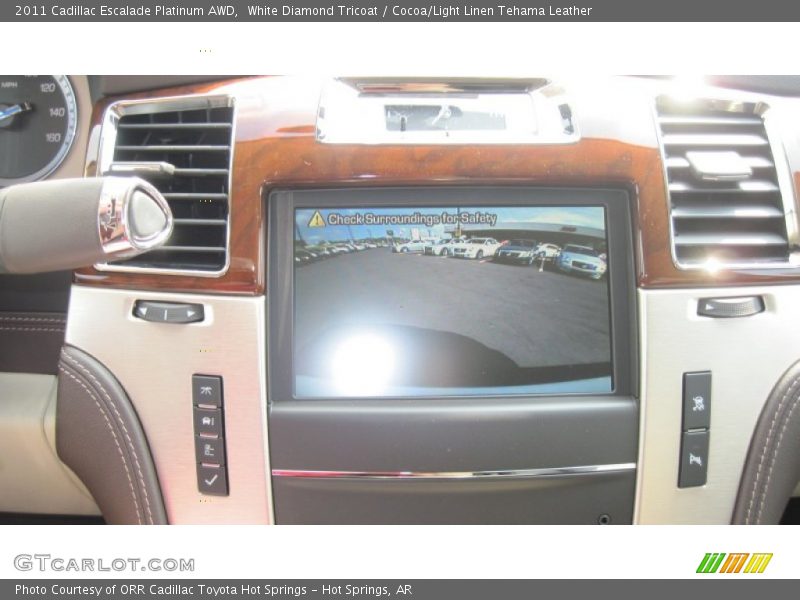 White Diamond Tricoat / Cocoa/Light Linen Tehama Leather 2011 Cadillac Escalade Platinum AWD
