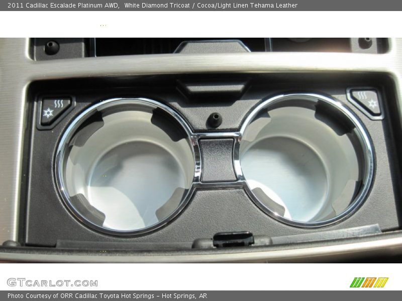 White Diamond Tricoat / Cocoa/Light Linen Tehama Leather 2011 Cadillac Escalade Platinum AWD