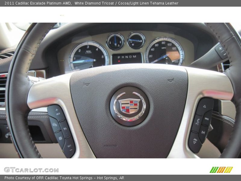 White Diamond Tricoat / Cocoa/Light Linen Tehama Leather 2011 Cadillac Escalade Platinum AWD