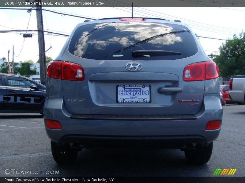 Platinum Sage / Gray 2008 Hyundai Santa Fe GLS 4WD