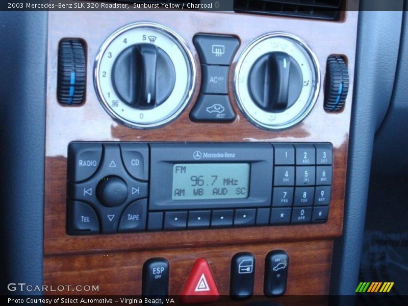 Controls of 2003 SLK 320 Roadster