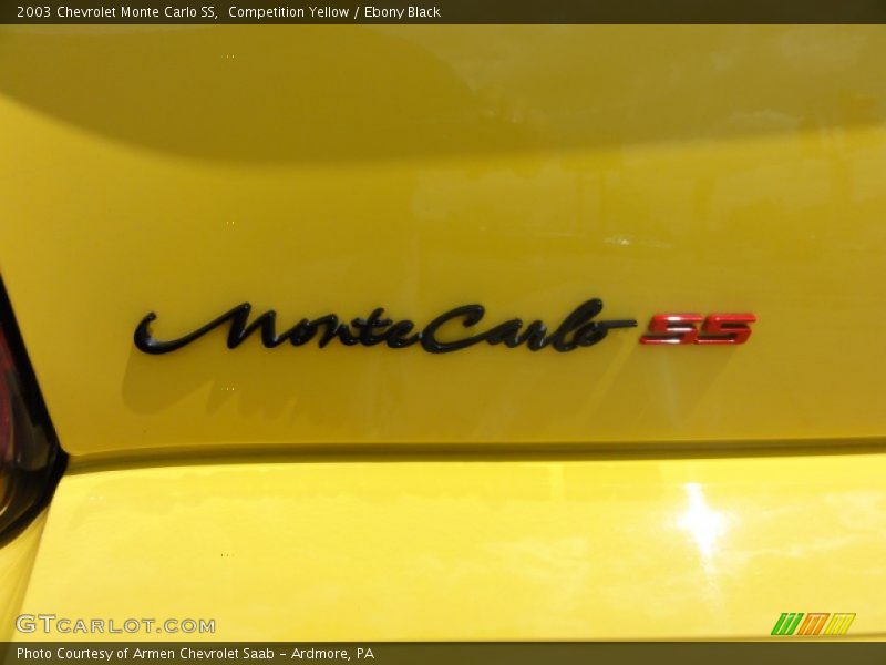 Competition Yellow / Ebony Black 2003 Chevrolet Monte Carlo SS