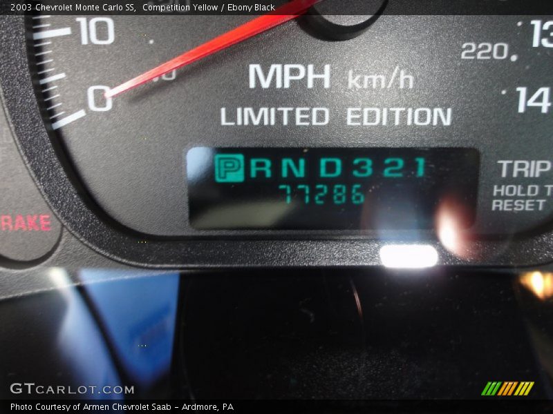 Competition Yellow / Ebony Black 2003 Chevrolet Monte Carlo SS