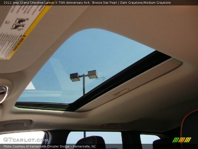 Sunroof of 2011 Grand Cherokee Laredo X 70th Anniversary 4x4