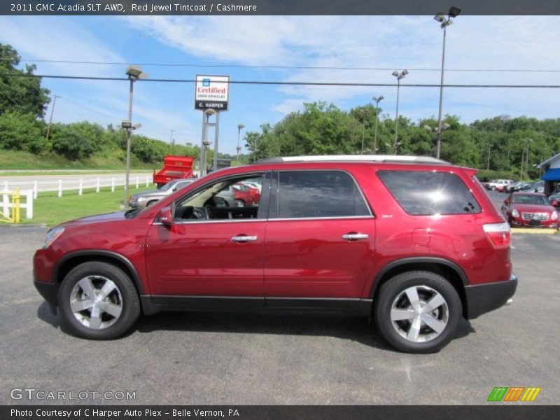 Red Jewel Tintcoat / Cashmere 2011 GMC Acadia SLT AWD