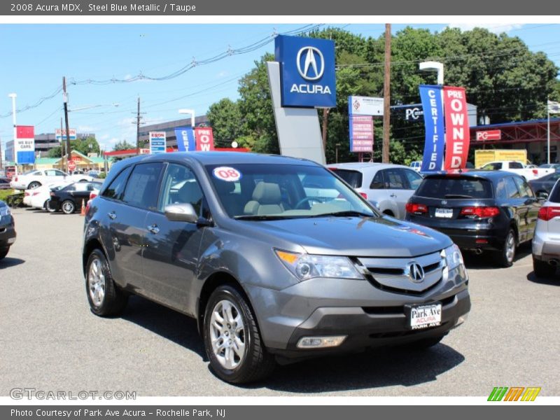 Steel Blue Metallic / Taupe 2008 Acura MDX
