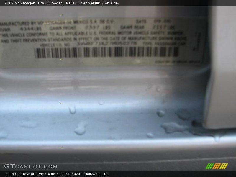 Reflex Silver Metallic / Art Gray 2007 Volkswagen Jetta 2.5 Sedan