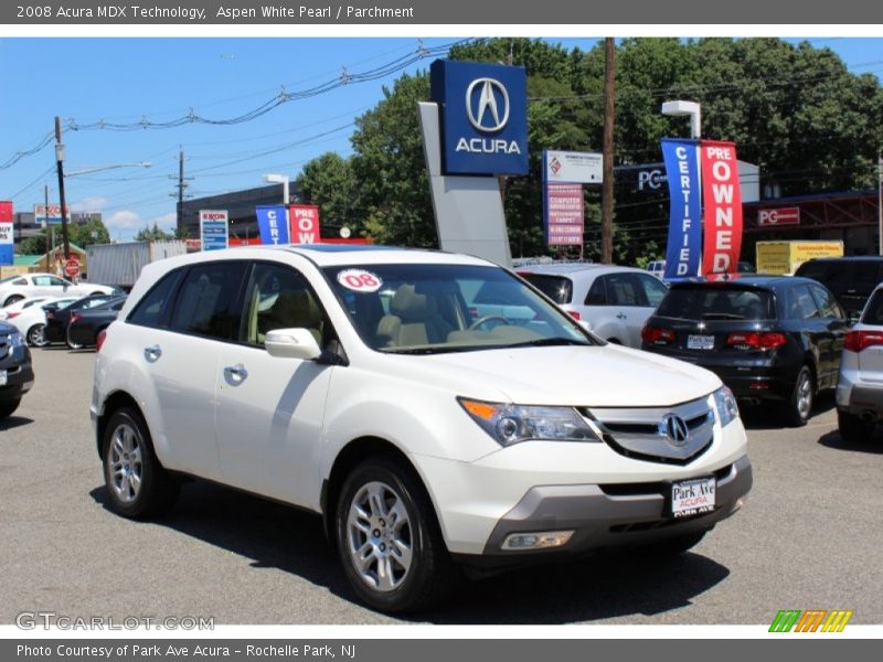Aspen White Pearl / Parchment 2008 Acura MDX Technology