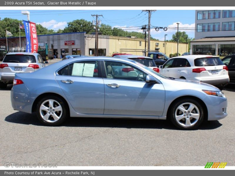 Glacier Blue Metallic / Taupe 2009 Acura TSX Sedan