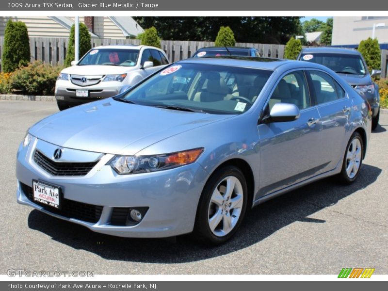 Glacier Blue Metallic / Taupe 2009 Acura TSX Sedan