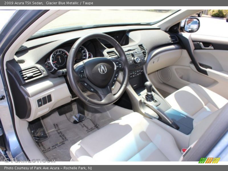 Glacier Blue Metallic / Taupe 2009 Acura TSX Sedan