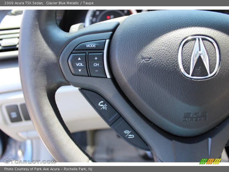 Glacier Blue Metallic / Taupe 2009 Acura TSX Sedan