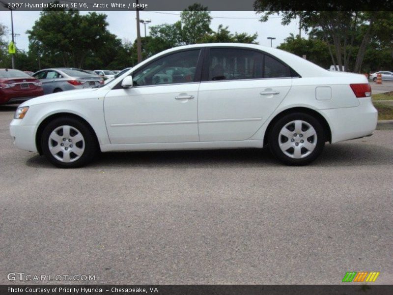 Arctic White / Beige 2007 Hyundai Sonata SE V6