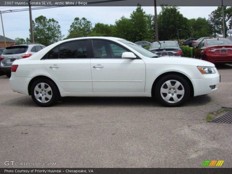 Arctic White / Beige 2007 Hyundai Sonata SE V6