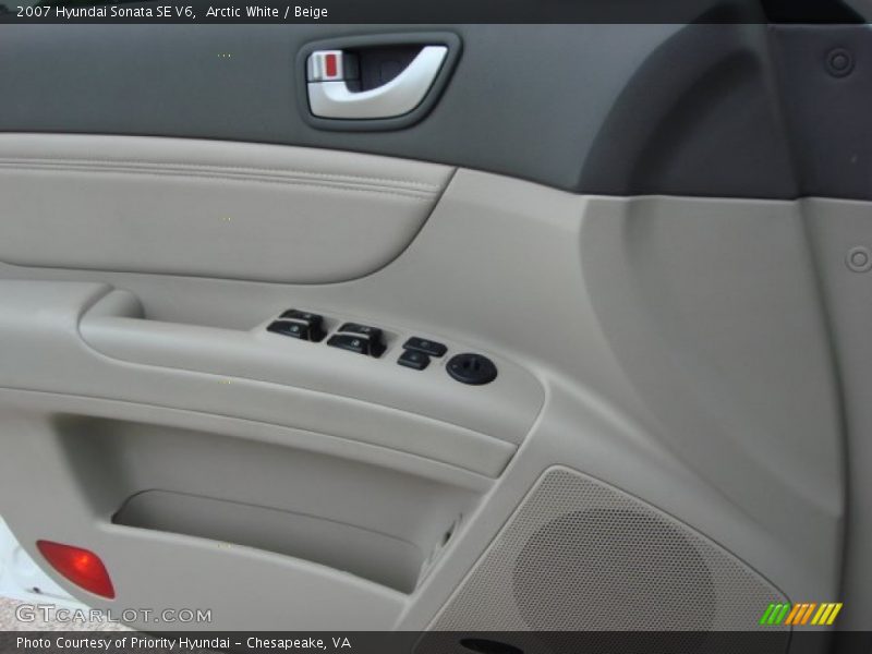 Arctic White / Beige 2007 Hyundai Sonata SE V6