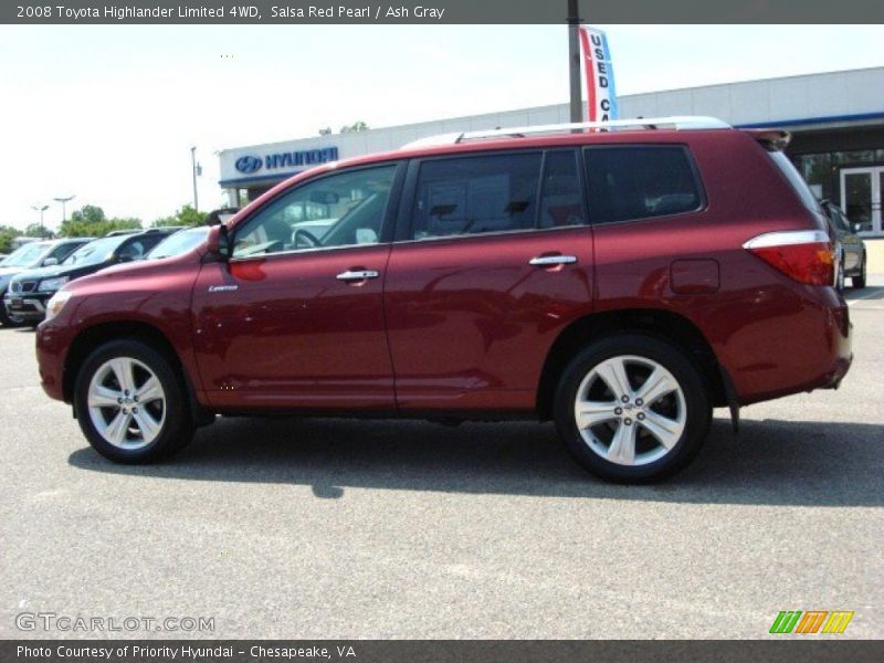 Salsa Red Pearl / Ash Gray 2008 Toyota Highlander Limited 4WD