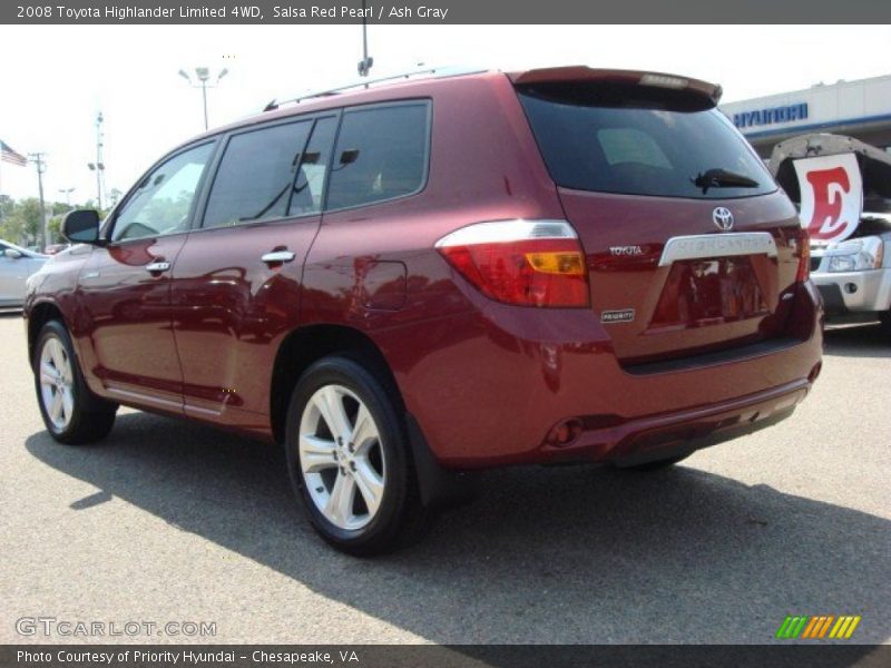 Salsa Red Pearl / Ash Gray 2008 Toyota Highlander Limited 4WD