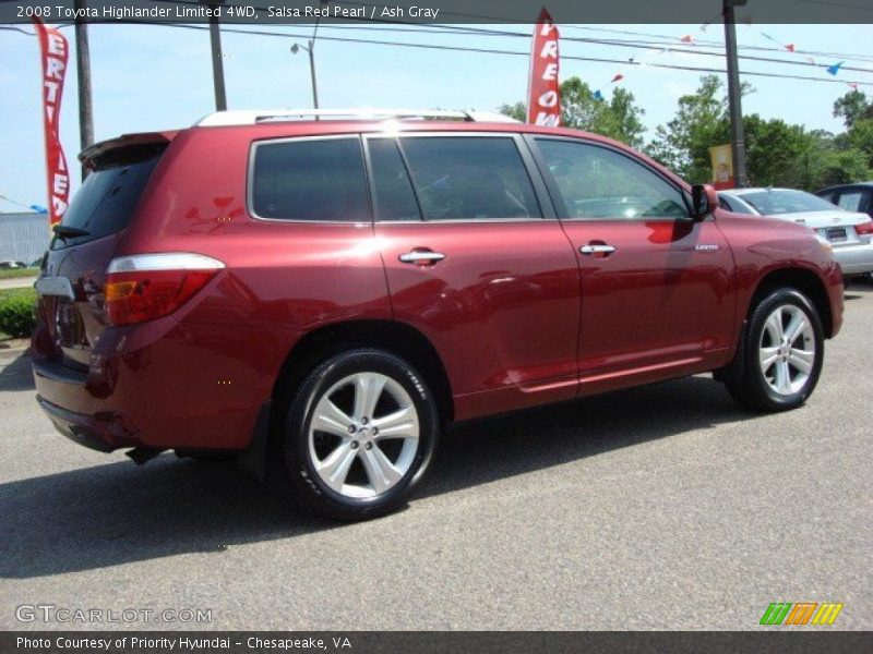 Salsa Red Pearl / Ash Gray 2008 Toyota Highlander Limited 4WD