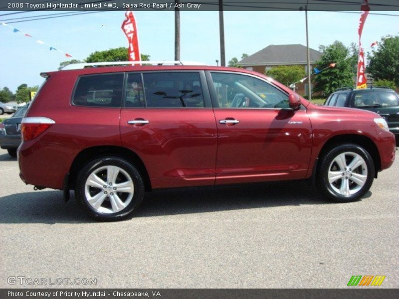 Salsa Red Pearl / Ash Gray 2008 Toyota Highlander Limited 4WD