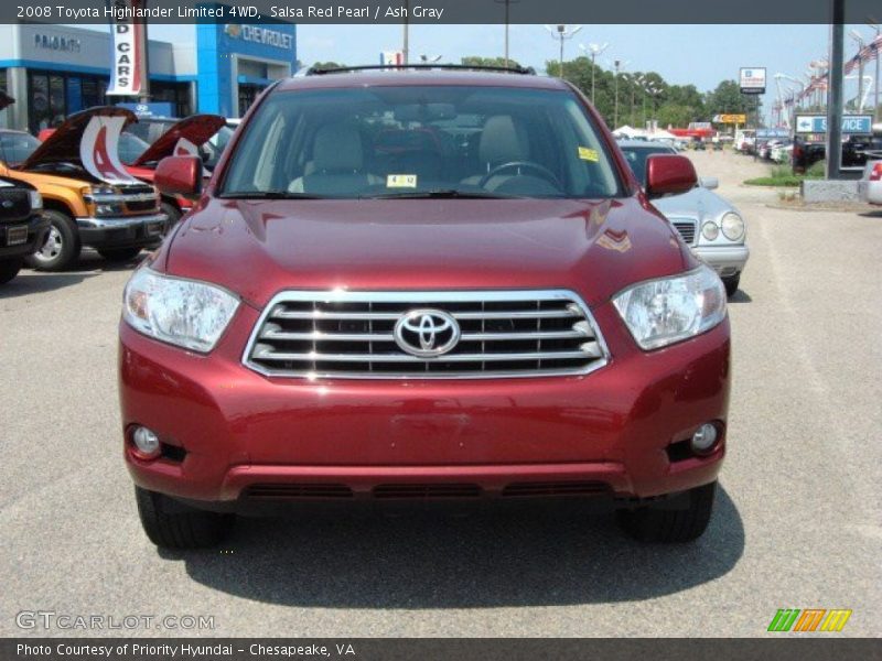 Salsa Red Pearl / Ash Gray 2008 Toyota Highlander Limited 4WD