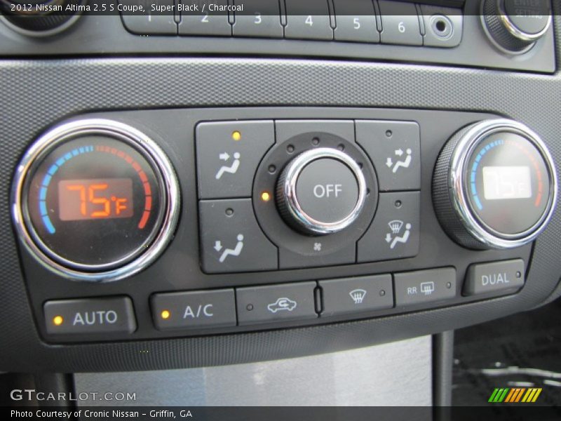 Controls of 2012 Altima 2.5 S Coupe