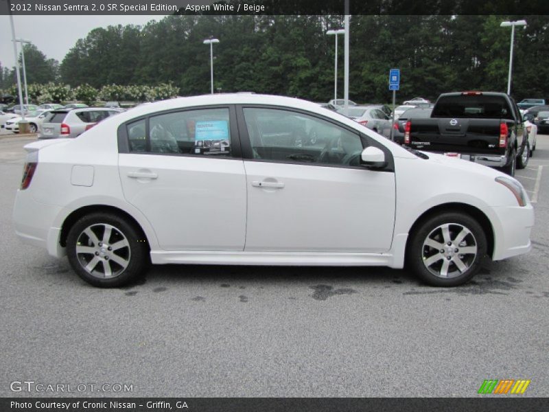Aspen White / Beige 2012 Nissan Sentra 2.0 SR Special Edition