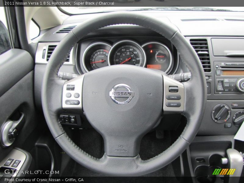 Super Black / Charcoal 2011 Nissan Versa 1.8 SL Hatchback