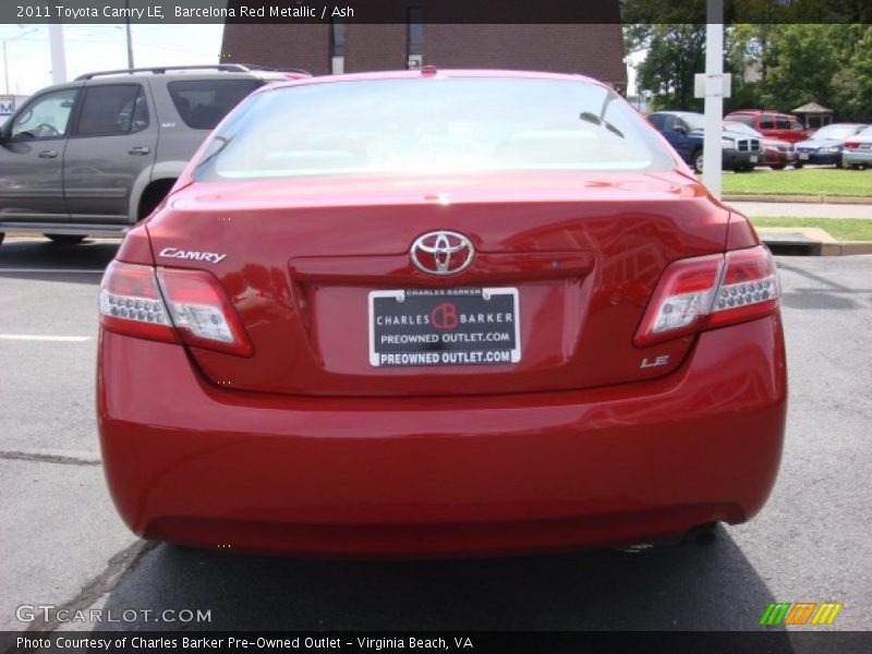Barcelona Red Metallic / Ash 2011 Toyota Camry LE
