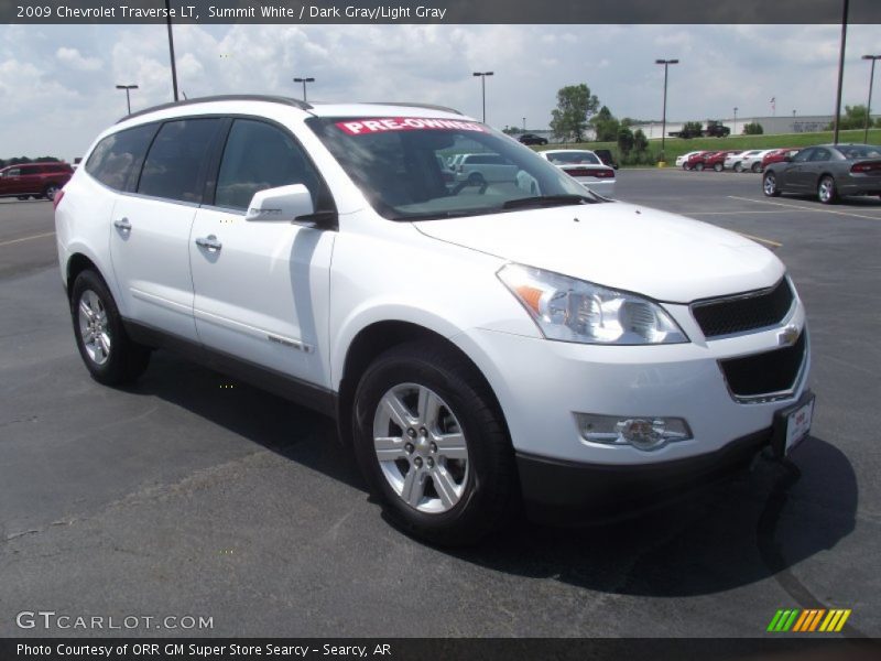 Summit White / Dark Gray/Light Gray 2009 Chevrolet Traverse LT