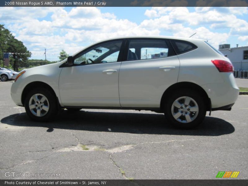 Phantom White Pearl / Gray 2008 Nissan Rogue S AWD