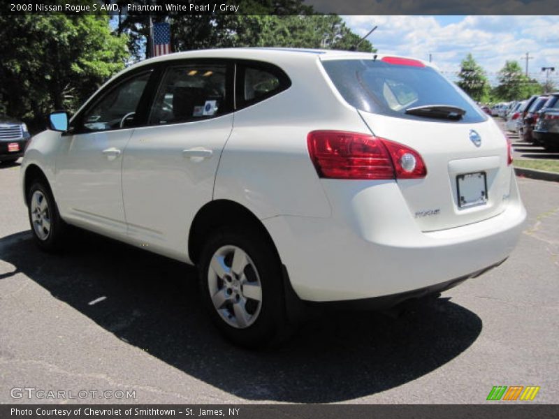Phantom White Pearl / Gray 2008 Nissan Rogue S AWD