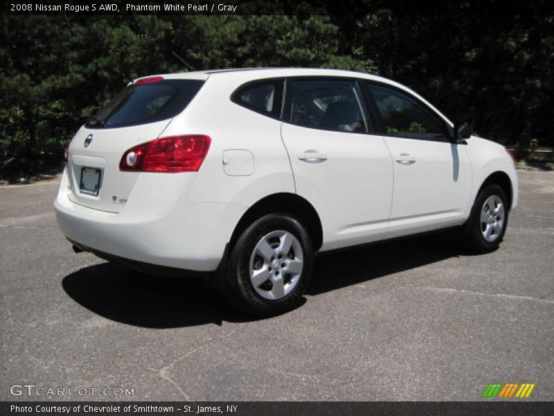 Phantom White Pearl / Gray 2008 Nissan Rogue S AWD