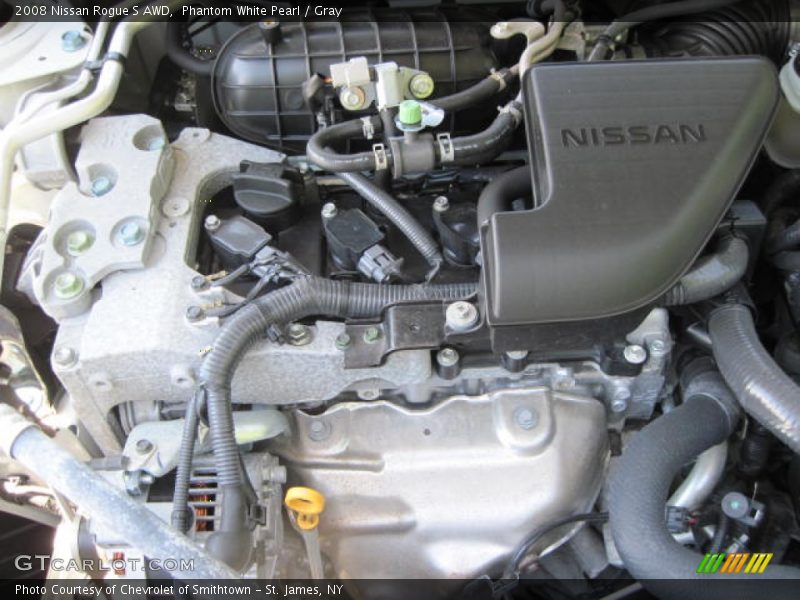 Phantom White Pearl / Gray 2008 Nissan Rogue S AWD