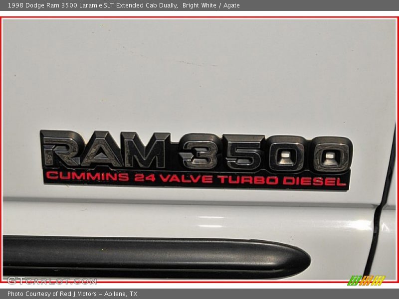 Bright White / Agate 1998 Dodge Ram 3500 Laramie SLT Extended Cab Dually
