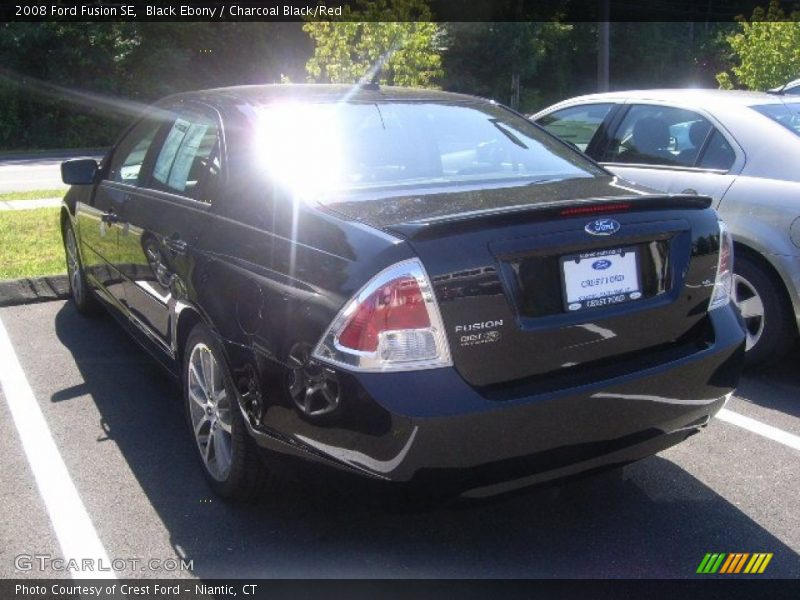 Black Ebony / Charcoal Black/Red 2008 Ford Fusion SE